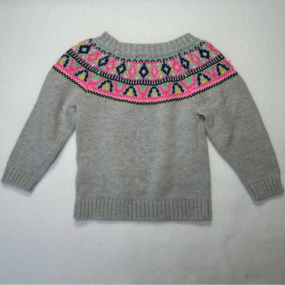 Carter’s Fair Isle Grey Crew Neck Sweater‎ Vibrant Color Toddler Baby Size 18M